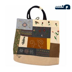 توت بگ پارچه ای کلاژ و گلدوزی