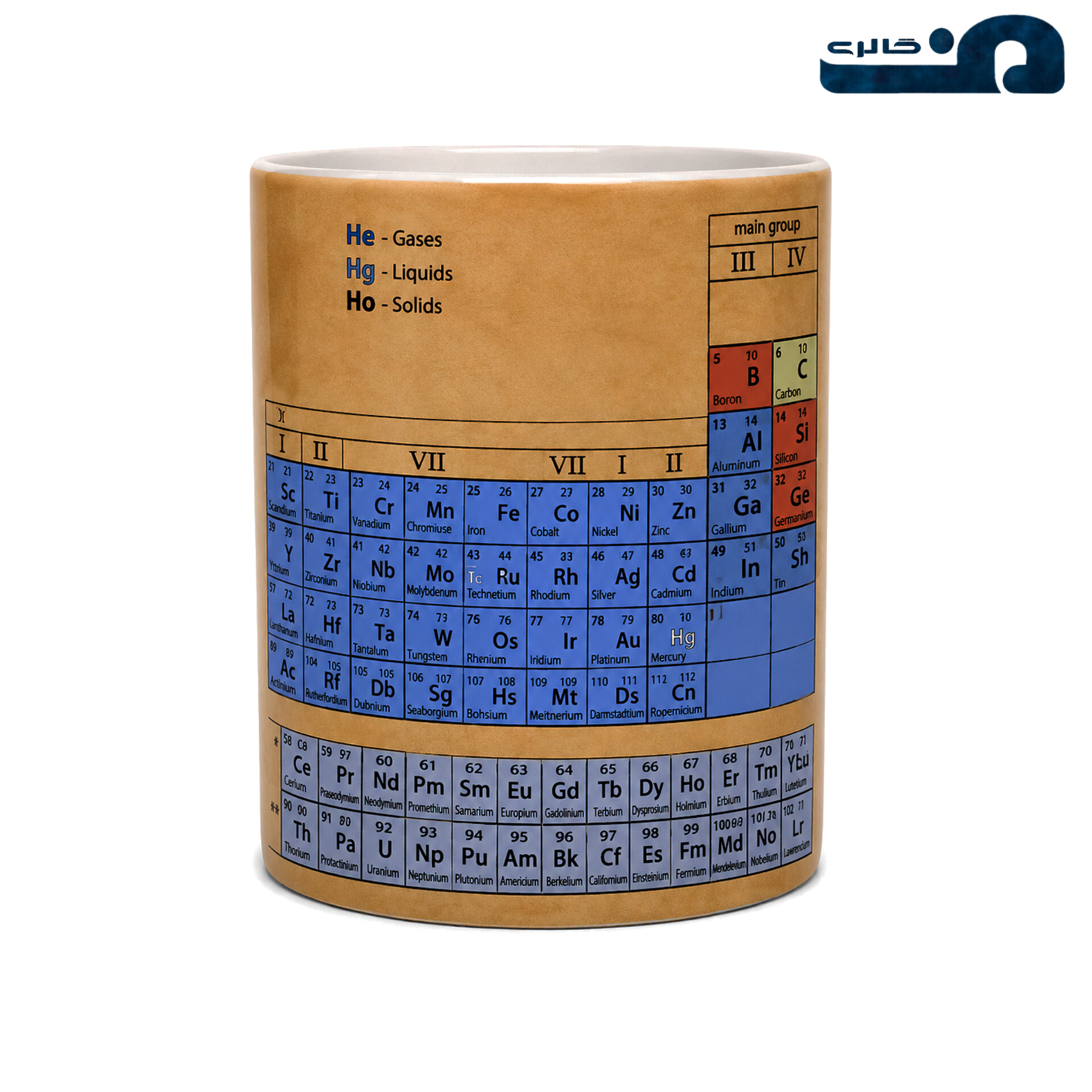 اگ سرامیکی کونیتز آلمان طرح جدول مندلیف و شیمی (Könitz Periodic Table Mug) Image 2