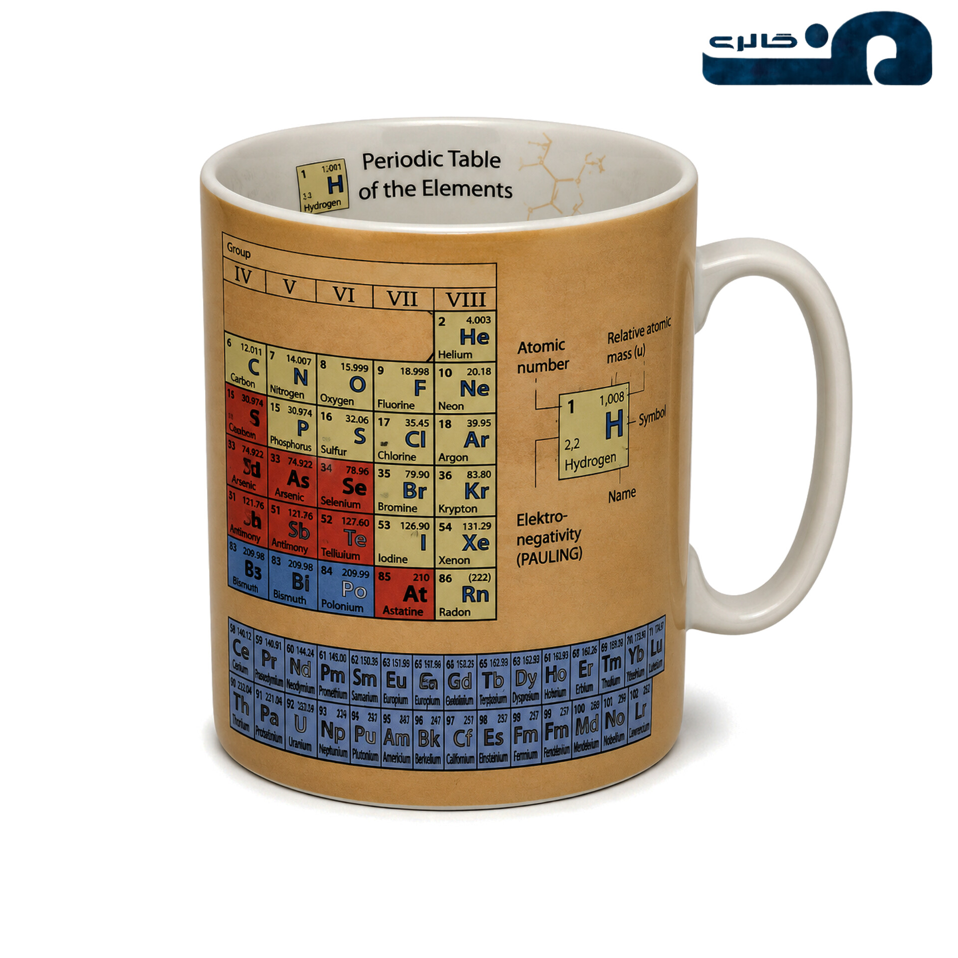 اگ سرامیکی کونیتز آلمان طرح جدول مندلیف و شیمی (Könitz Periodic Table Mug) Image 3